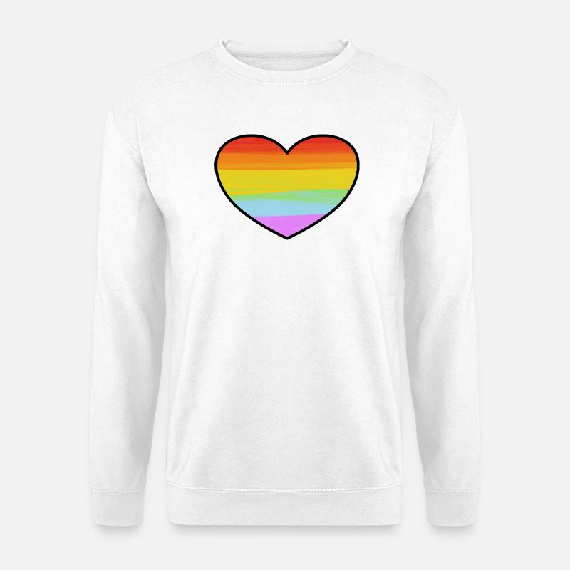 Regenbogenstolzherz - Unisex Pullover - Weiß