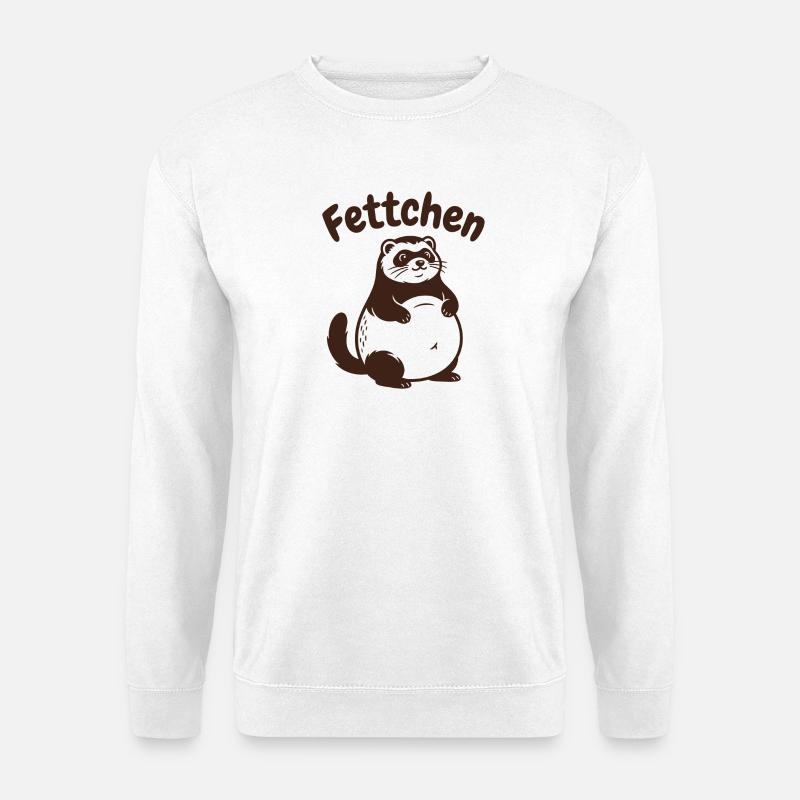 Frettchen - Fettchen mit dicken Bauch - Unisex Pullover - Weiß