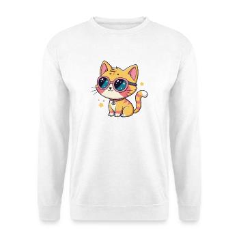 Kawaii-Katzen-Pastellrosa Brille - Unisex Pullover - Weiß - Vorne