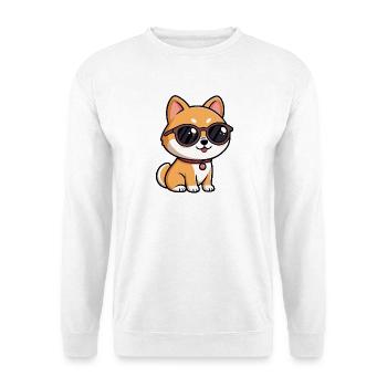 Orange Welpen-Sonnenbrille - Unisex Pullover - Weiß - Vorne