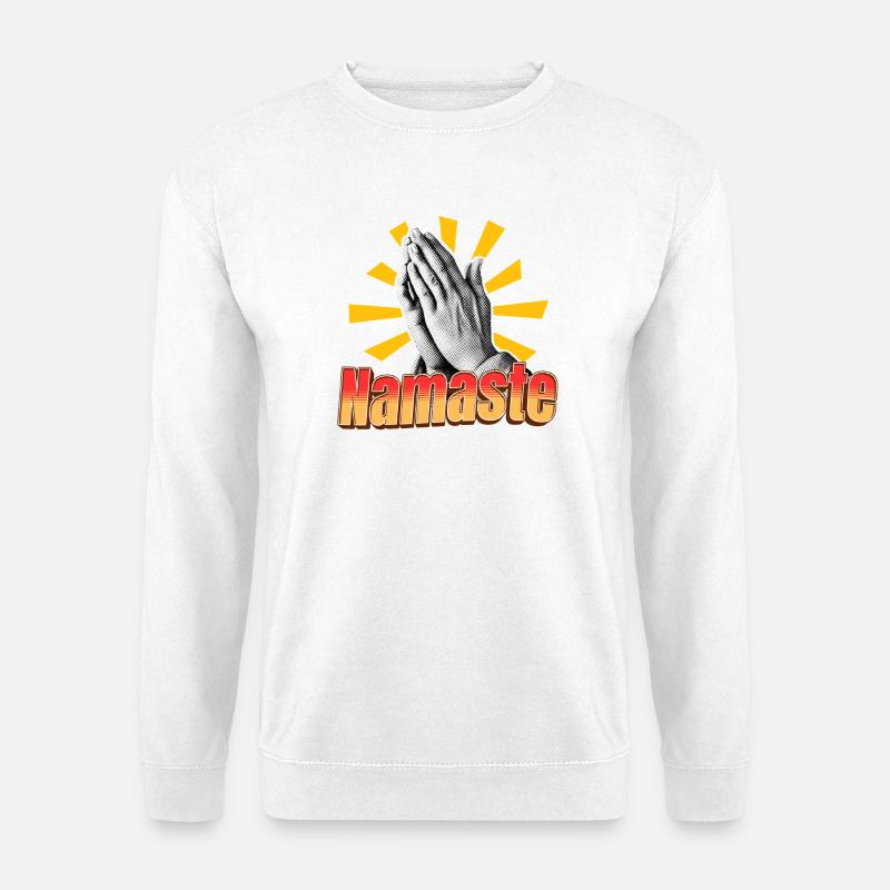 Namaste – Spirituelle Botschaft - Unisex Pullover - Weiß