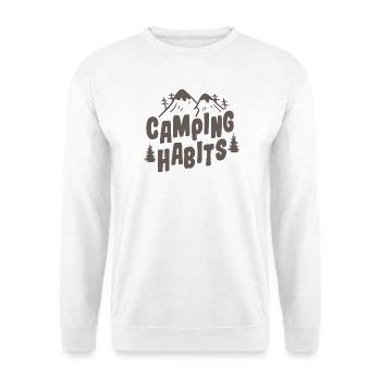 Camping Habits Funny Outdoor Camping Design - Unisex Pullover - Weiß - Vorne