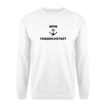 Moin Friedrichstadt – Maritimes Anker Design - Unisex Pullover - Weiß - Vorne
