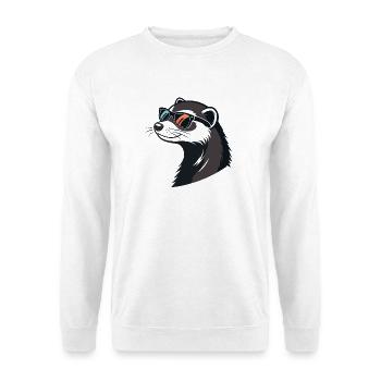 Furet Stylé de Profil - Lunettes Rétro - Sweat-shirt Unisexe - blanc - Devant