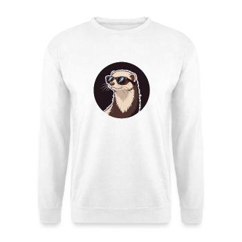 Furet Cool - Badge & Lunettes de Soleil - Sweat-shirt Unisexe - blanc - Devant