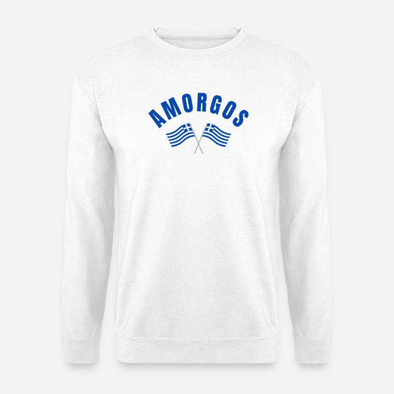 Drapeaux grecs d’Amorgos - Sweat-shirt Unisexe - blanc