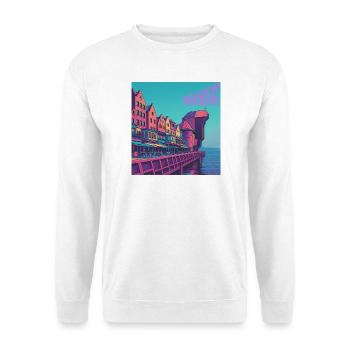 Gdansk Hafen Neon Farben - Unisex Pullover - Weiß - Vorne