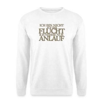 Keine Flucht Nur Anlauf Lustiges Retro Design - Unisex Pullover - Weiß - Vorne