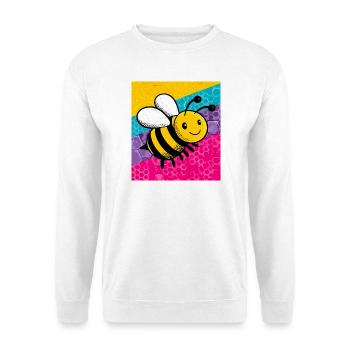 Biene - Unisex Pullover - Weiß - Vorne - Alina (178cm) & Michal (187cm)