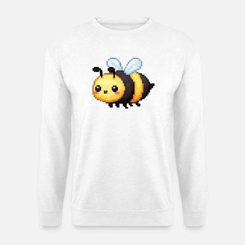Pixel Bee Cute Retro Bees - Unisex Sweatshirt - white