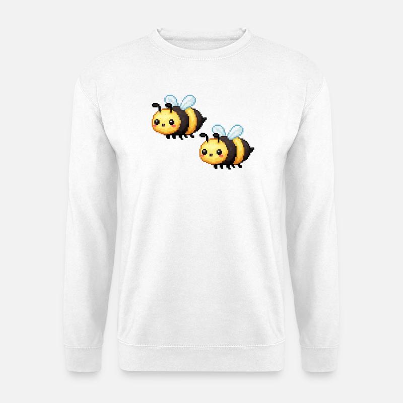 Pixel Bienen Duo - Unisex Pullover - Weiß