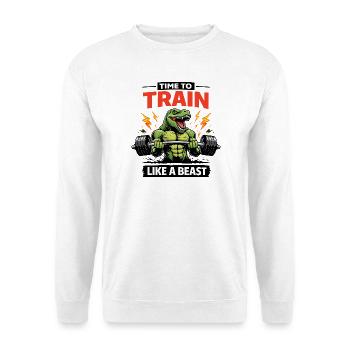 Entraînez-vous comme une bête Dino - Sweat-shirt Unisexe - blanc - Devant