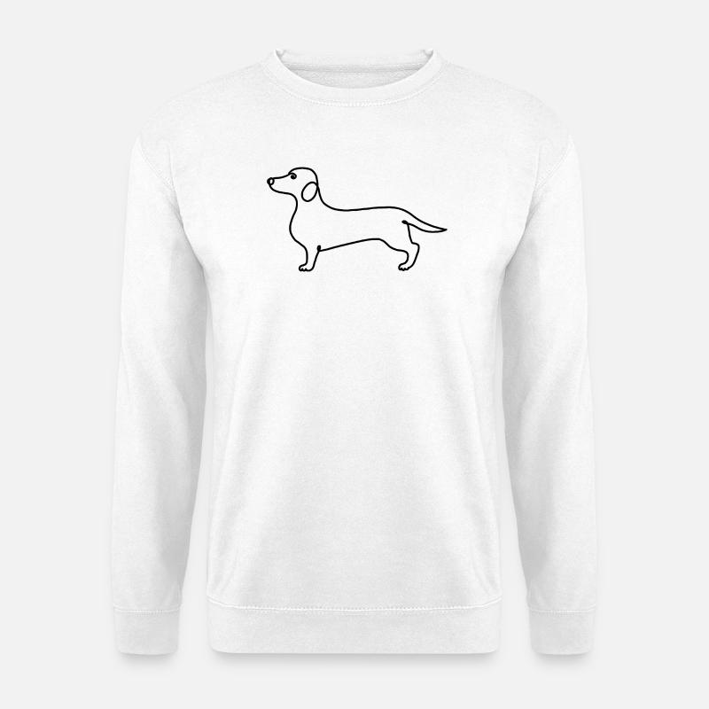 Minimalisme Teckel Illustration Moderne - Sweat-shirt Unisexe - blanc