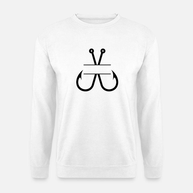 Fish Hook Name Monogram - Unisex Sweatshirt - white