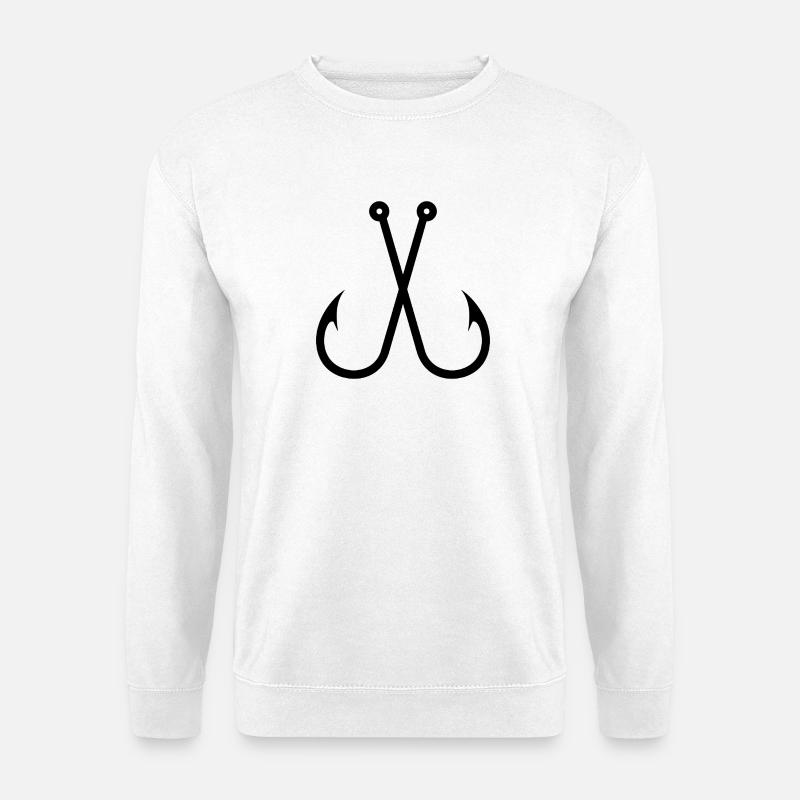 Gekreuzte Fischhaken - Unisex Pullover - Weiß
