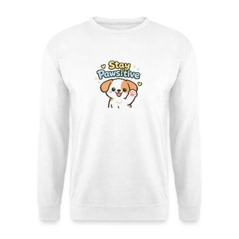 Stay Pawsitive – Cute Dog Caricature - Unisex Sweatshirt - white - Front