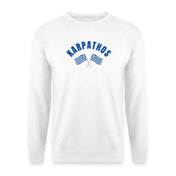 Karpathos with Crossed Greek Flags - Unisex Sweatshirt - white - Front
