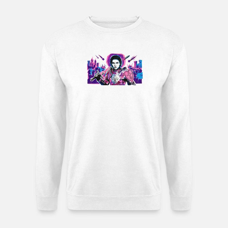 Neonritter mit Herzschild - Unisex Pullover - Weiß
