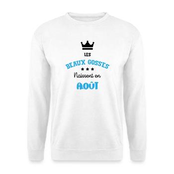 Cadeau naissance bébé garçon Août Beaux Gosses BG - Sweat-shirt Unisexe - blanc - Devant