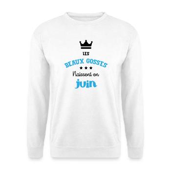 Cadeau naissance bébé garçon Juin Beaux Gosses BG - Sweat-shirt Unisexe - blanc - Devant