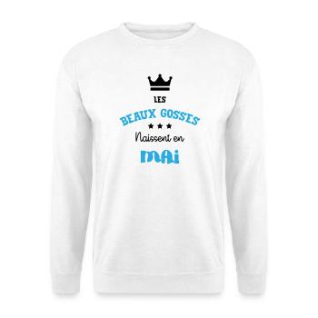 Cadeau naissance bébé garçon Mai Beaux Gosses BG - Sweat-shirt Unisexe - blanc - Devant