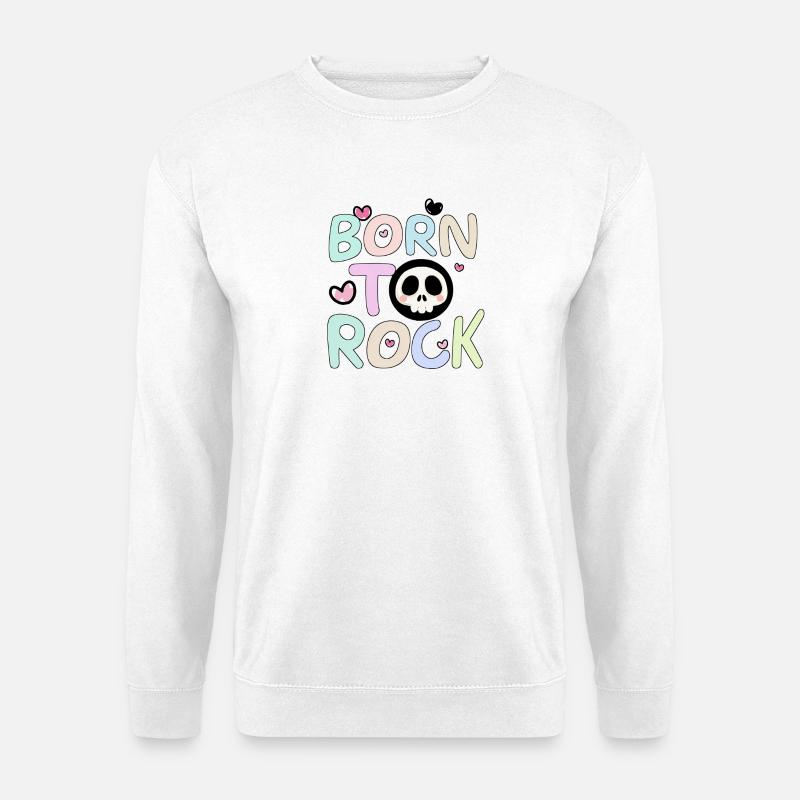 Born To Rock Rainbow - Unisex Pullover - Weiß