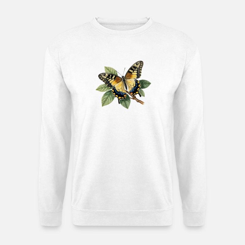 Schwalbenschwanz oder Große Haarsträhne, Papilio machaon - Unisex Pullover - Weiß