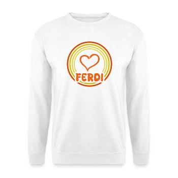 Geschenkidee Ferdi - Unisex Pullover - Weiß - Vorne - Alina (178cm) & Michal (187cm)