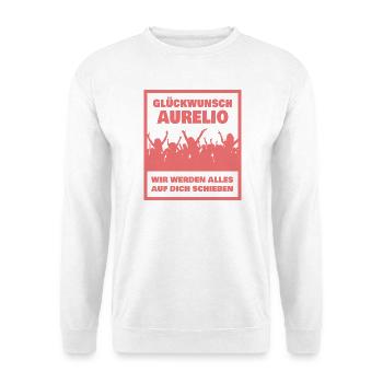 Kollege Aurelio - Unisex Pullover - Weiß - Vorne - Alina (178cm) & Michal (187cm)