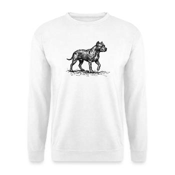 Pitbull Sketch – Minimalistisches Hund Design - Unisex Pullover - Weiß - Vorne