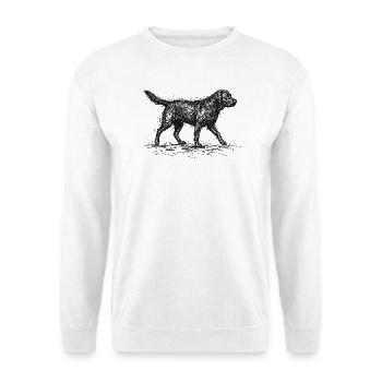 Labrador Sketch – Minimalistisches Hund Design - Unisex Pullover - Weiß - Vorne