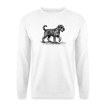 Schnauzer Sketch – Dog Design Minimalist - Unisex Sweatshirt - white - Front