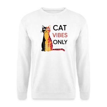 Katzen Vibes Only Design - Unisex Pullover - Weiß - Vorne