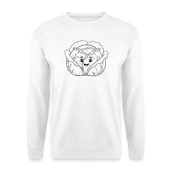 Cabbage Vegetable Kawaii Outline - Unisex Sweatshirt - white - Front