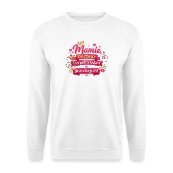 Mamie docteur des petits bobos et gros chagrins - Sweat-shirt Unisexe - blanc - Devant