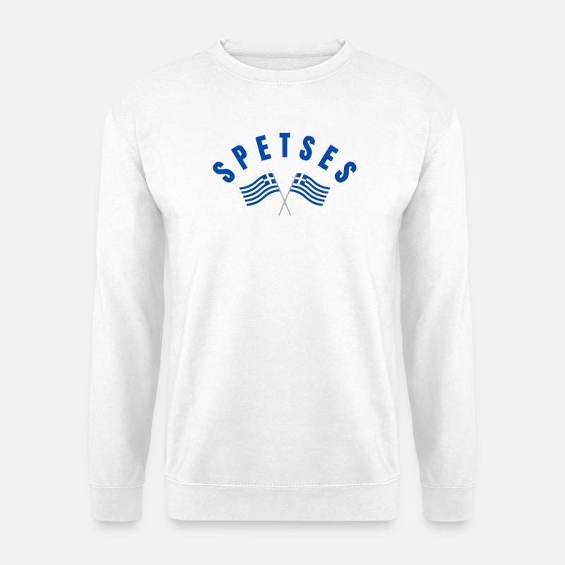 Drapeaux grecs de Spetses - Sweat-shirt Unisexe - blanc