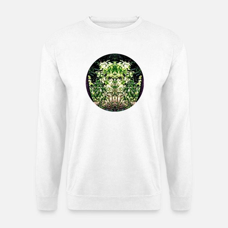 Natur Mandala Blättergesicht - Unisex Pullover - Weiß