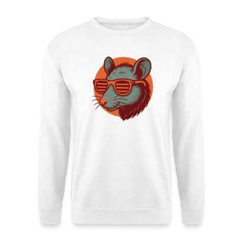 Rat with sunglasses - Unisex Sweatshirt - white - Front
