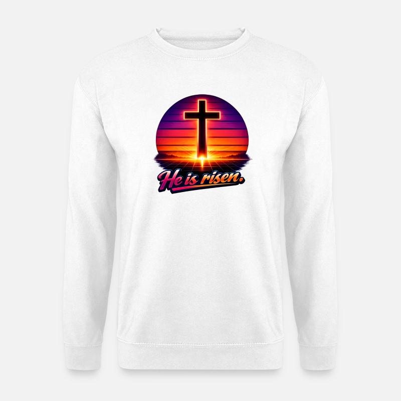 he is risen retro - Unisex Pullover - Weiß