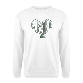Albsteig heart with hiking boots - Unisex Sweatshirt - white - Front