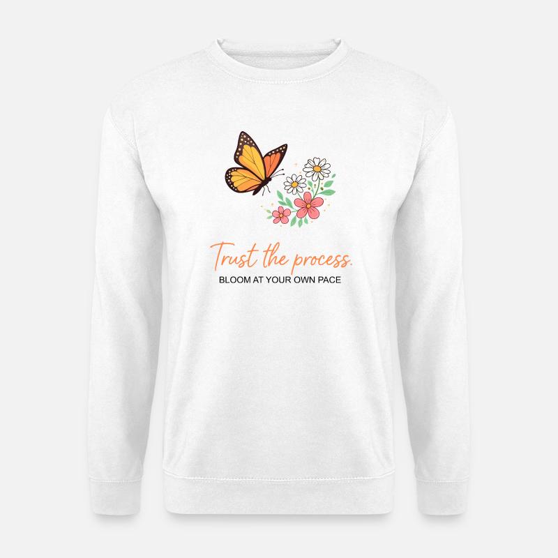 Butterfly Bloom: Trust the Process - Unisex Sweatshirt - white