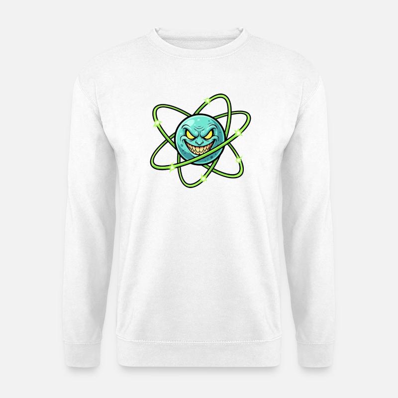 Grimmiger Mond mit Atomring - Unisex Pullover - Weiß