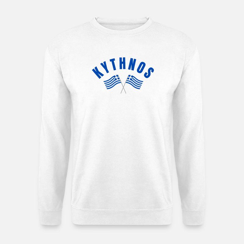 Drapeaux grecs de Kythnos - Sweat-shirt Unisexe - blanc