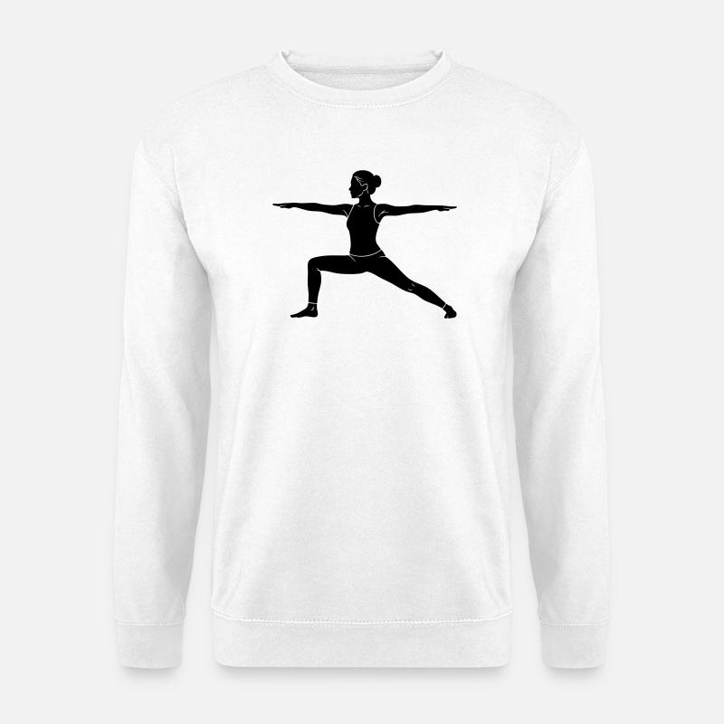 Warrior Yoga Pose Silhouette - Unisex Sweatshirt - white