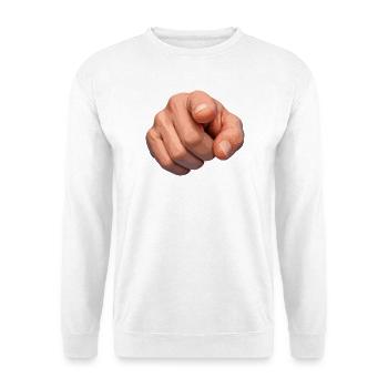 Dotting Clue Illustration - Unisex Pullover - Weiß - Vorne - Alina (178cm) & Michal (187cm)