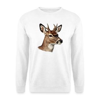 Deer deer natural watercolor - Unisex Sweatshirt - white - Front