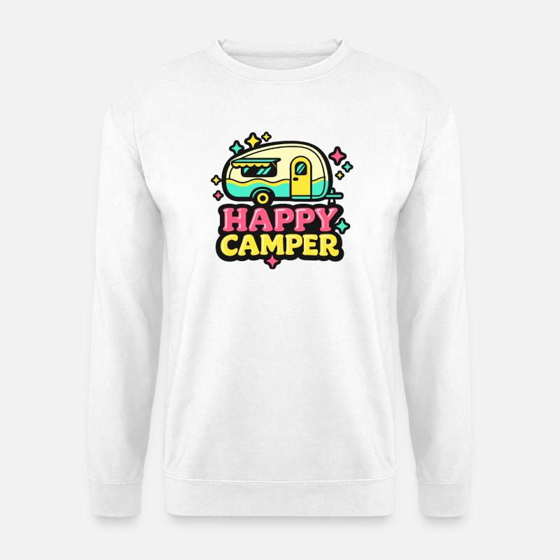 Cheerful retro camper - Unisex Sweatshirt - white