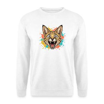 Jaguarkopf mit Farbspritzer - Unisex Pullover - Weiß - Vorne