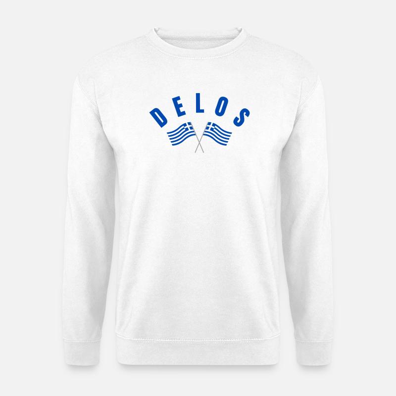 Drapeaux grecs de Delos Traversé - Sweat-shirt Unisexe - blanc