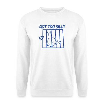 Trop bête d’oiseau dans une cage - Sweat-shirt Unisexe - blanc - Devant